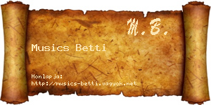 Musics Betti névjegykártya